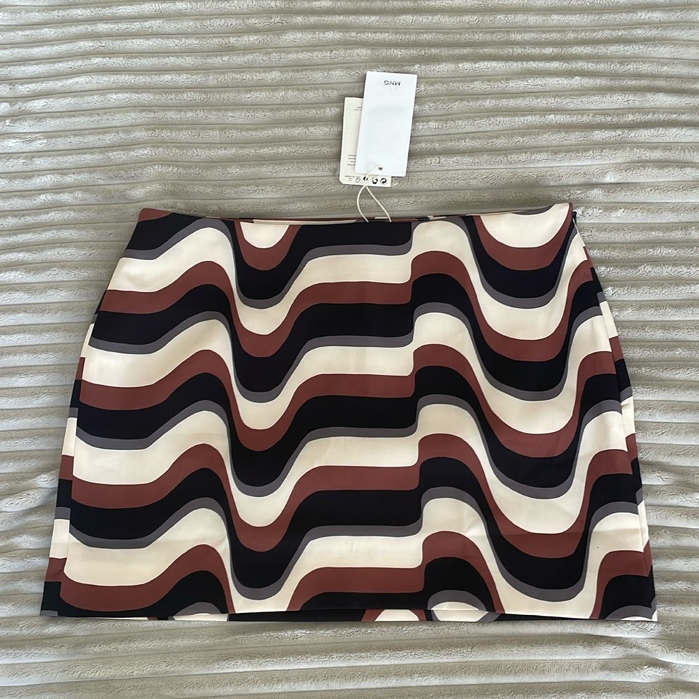 NWT Mango Neutral Abstract Mini Skirt